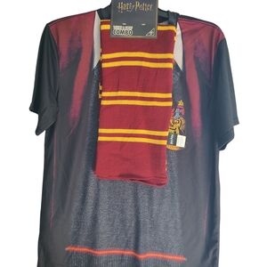 Warner Bros. Harry Potter Maroon and Yellow T-Shirt & Scarf Set
